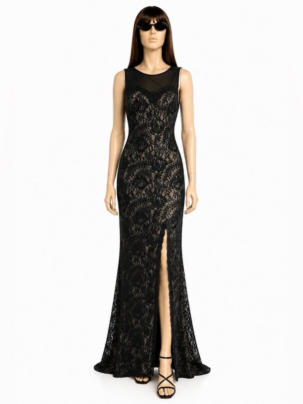 Miusol Retro Black Size M Lace Mermaid Gown Dark Romantic Coquette Edge